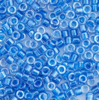 DB-0920 5.2 Grams of 11/0 Sparkling Cerulean Blue Lined Crystal Delica Beads