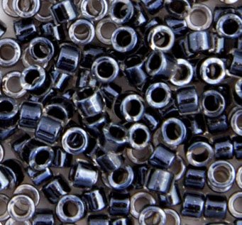 DB-0925 5.2 Grams of 11/0 Sparkling Dark Charcoal Grey Lined Crystal Delica Beads