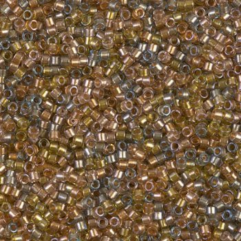 DB-0981 5.2 Grams of 11/0 Sparkling Aqua Lined Golden Beige Delica Beads