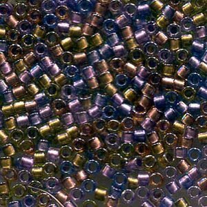 DB-0986 5.2 Grams of 11/0 Sparkling Purple Gold Lined Crystal Delica Beads