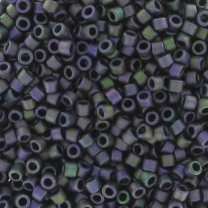 DB-1053 5.2 Grams of 11/0 Metallic Purple Green Gold Lustre AB Delica Beads