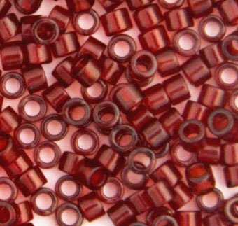 DB-1102 5.2 Grams of 11/0 Transparent Cranberry Red Delica Beads