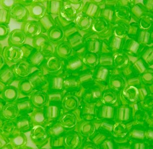 DB-1106 5.2 Grams of 11/0 Transparent Lime Green Delica Beads
