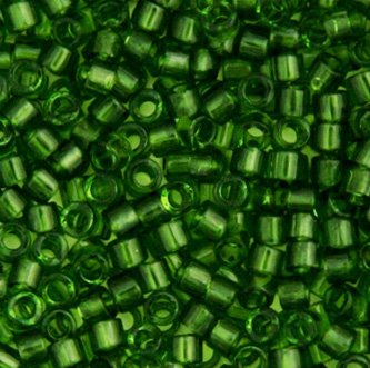 DB-1107 5.2 Grams of 11/0 Transparent Olive Delica Beads