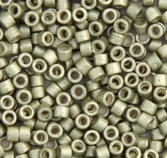 DB-1170 5.2 Grams of 11/0 Opaque Matte Dyed Galvanized Green Aloe Delica Beads
