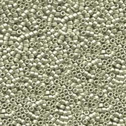DB-1181 5.2 Grams of 11/0 Opaque Semi Matte Dyed Galvanized Aloe Green Delica Beads