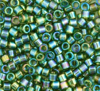DB-1247 5.2 Grams of 11/0 Transparent Olive AB Delica Beads