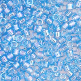 DB-1249 5.2 Grams of 11/0 Transparent Ocean Blue AB Delica Beads