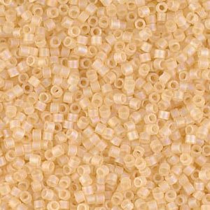 DB-1287 5.2 Grams of 11/0  Matte Transparent Crystal Ivory AB Delica Beads