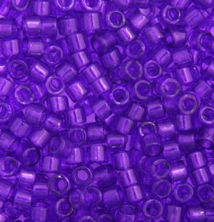 DB-1315 5.2 Grams of 11/0 Transparent Dyed Violet Delica Beads