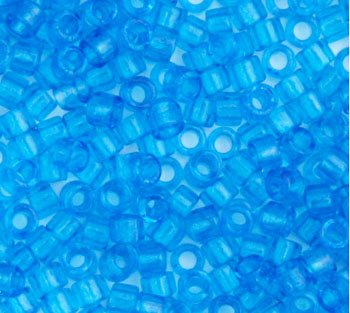 DB-1318 5.2 Grams of 11/0 Transparent Dyed Capri Blue Delica Beads