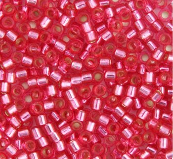 DB-1338 5.2 Grams of 11/0 Silverlined Dyed Dark Rose Delica Beads