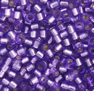 DB-1347 5.2 Grams of 11/0 Silverlined Dyed Purple Miyuki Delica Beads
