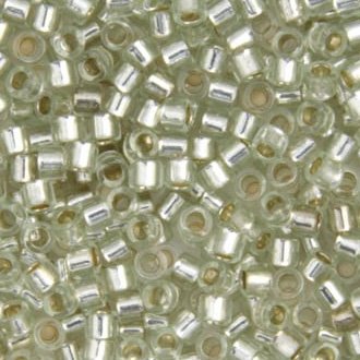 DB-1431 5.2 Grams of 11/0 Silverlined Pale Moss Green Delica Beads