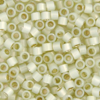 DB-1453 5.2 Grams of 11/0 Silverlined Pale Green Opal Delica Beads