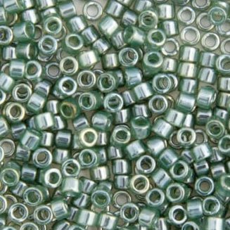 DB-1484 5.2 Grams of 11/0 Transparent Light Green Moss Lustre Delica Beads