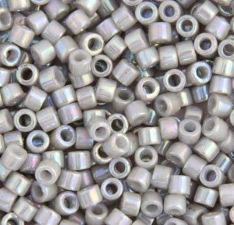 DB-1508 5.2 Grams of 11/0 Opaque Light Smoke Grey AB Delica Beads
