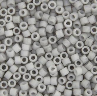 DB-1518 5.2 Grams of 11/0 Opaque Matte Light Smoke Grey Delica Beads