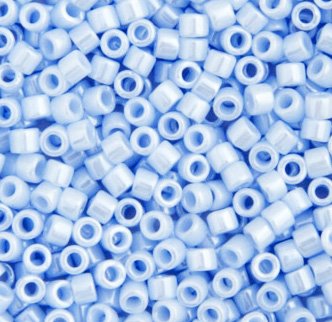 DB-1537 5.2 Grams of 11/0 Opaque Light Sky Blue Ceylon Delica Beads