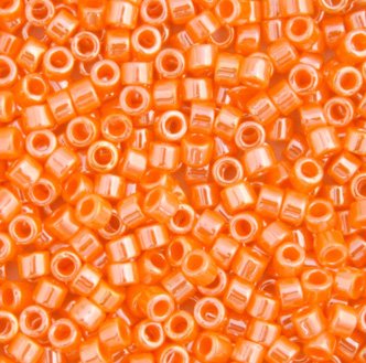 DB-1563 5.2 Grams of 11/0 Opaque Mandarin Orange Luster Delica Beads