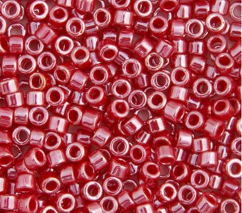 DB-1564 5.2 Grams of 11/0 Opaque Lustre Red Cadillac Delica Beads