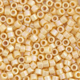 DB-1571 5.2 Grams of 11/0 Opaque Ivory Pear AB Delica Beads