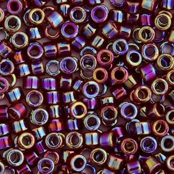 DB-1574 5.2 Grams of 11/0 Opaque Dark Currant Brown AB Delica Beads