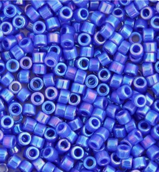 DB-1578 5.2 Grams of 11/0 Opaque Blue Cyan AB Delica Beads