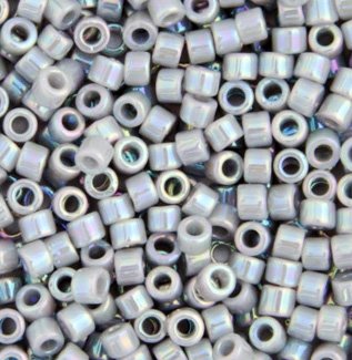 DB-1579 5.2 Grams of 11/0 Opaque Grey Ghost AB Miyuki Delica Beads