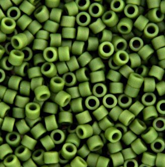 DB-1585 5.2 Grams of 11/0 Matte Opaque Avocado Green Delica Beads