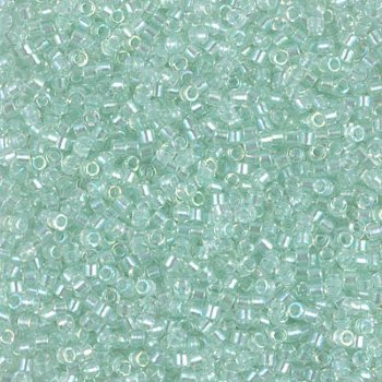 DB-1675 5.2 Grams of 11/0 Pearl Lined Transparent Green Mist Delica Beads