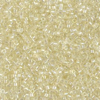 DB-1676 5.2 Grams of 11/0 Pearl Lined Transparent Pale Yellow Delica Beads