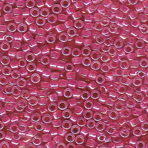 DB-1742 5.2 Grams of 11/0 Rose Lined Opal AB Delica Beads