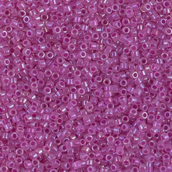 DB-1744 5.2 Grams of 11/0 Fuchisa Lined Opal AB Delica Beads