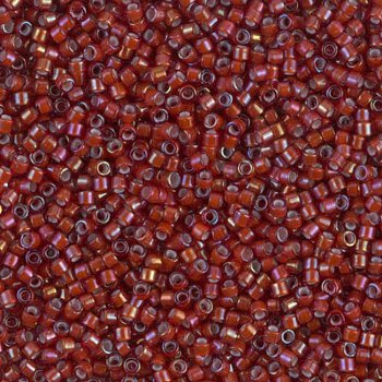 DB-1781 5.2 Grams of 11/0 White Lined Transparent Root Beer AB Delica Beads
