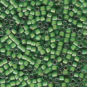 DB-1787 5.2 Grams of 11/0 White Lined Green AB Delica Beads