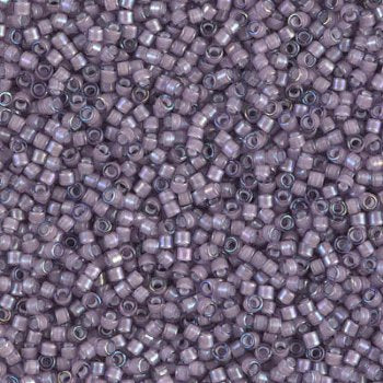 DB-1789 5.2 Grams of 11/0 White Lined Transparent Amethyst AB Delica Beads