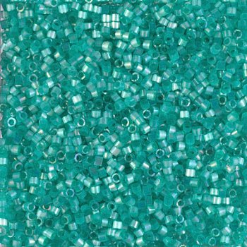 DB-1869 5.2 Grams of 11/0 Silk Inside Dyed Aqua Green AB Delica Beads