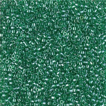 DB-1889 5.2 Grams of 11/0 Transparent Green Lustre Delica Beads