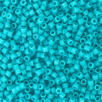 DB-2130 5.2 Grams of 11/0 Duracoat Opaque Dyed Turquoise Blue Delica Beads