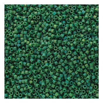 DB-2311 5.2 Grams of 11/0 Opaque Frosted Glazed Matte Rainbow Pine Green AB Delica Beads
