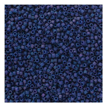 DB-2319 5.2 Grams of 11/0 Opaque Frosted Glazed Matte Rainbow Indigo Blue AB Delica Beads