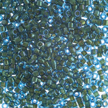 DB-2381 5.2 Grams of 11/0 Fancy Lined Green Turquoise Delica Beads