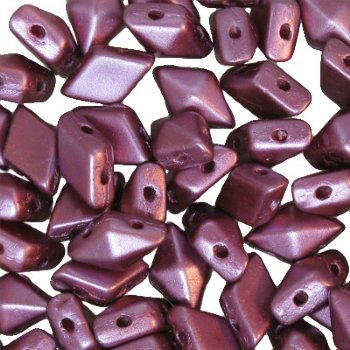 5.5 Grams of 5x8mm Pastel Burgundy DiamonDuo Two Hole Beads