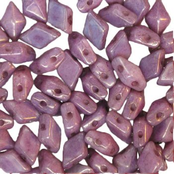 5.5 Grams of 5x8mm Chalk Lumi Purple DiamonDuo Two Hole Beads