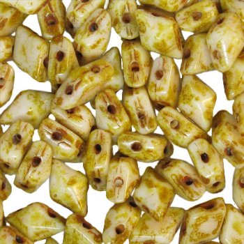 5.5 Grams of 5x8mm Butter Pecan DiamonDuo Two Hole Beads
