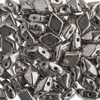5.5 Grams of 5x8mm Antique Silver DiamonDuo Two Hole Beads