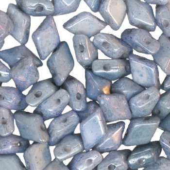 5.5 Grams of 5x8mm Chalk Lumi Blue DiamonDuo Two Hole Beads