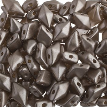 5.5 Grams of 5x8mm Cocoa Airy Pearl DiamonDuo Two Hole Beads