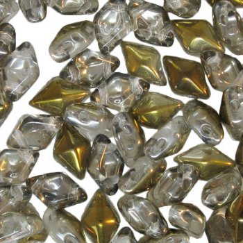 5.5 Grams of 5x8mm Crystal Bronze Capri DiamonDuo Two Hole Beads